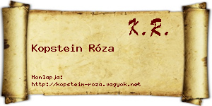 Kopstein Róza névjegykártya
